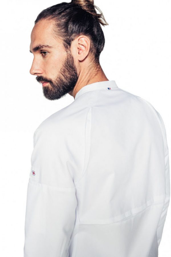 Koksbuis stretch met tricot en slim-fit.