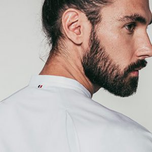 Koksbuis stretch met tricot en slimfit gezicht